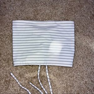 black and white striped tube top